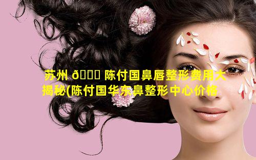 苏州 🐕 陈付国鼻唇整形费用大揭秘(陈付国华东鼻整形中心价格)